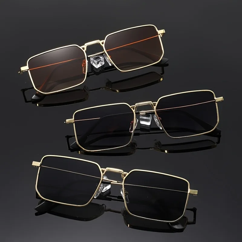 Damen- und Herren-Mode Klassische Streetwear Trendige Vollmetall-Rahmen Polygon Retro-Sonnenbrille Geeignet für Partys