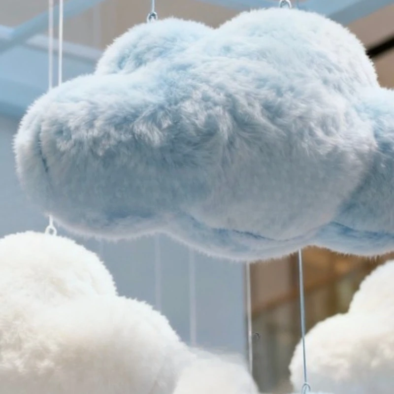 Clouds, pendants, clothing store windows, decoration