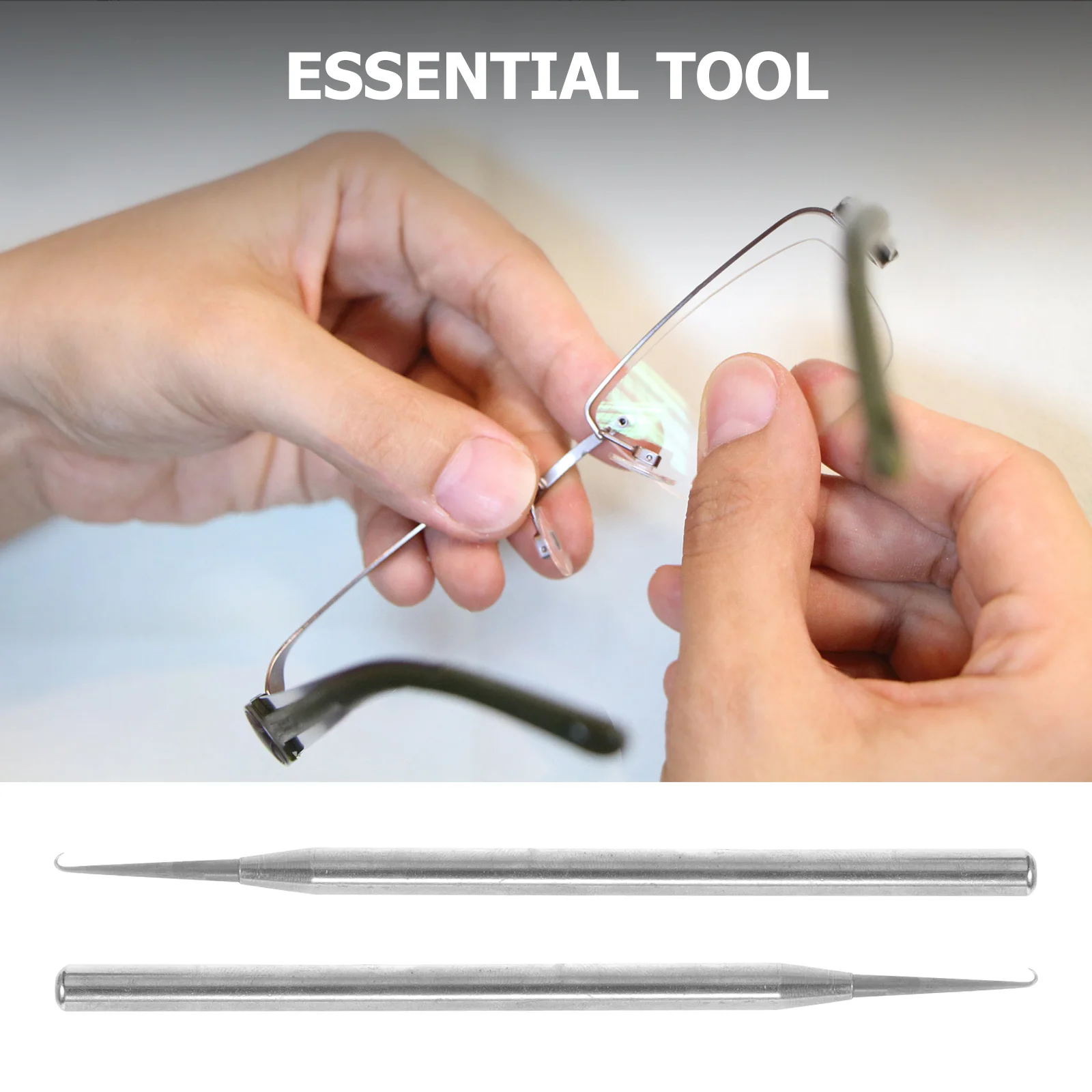 

2Pcs Stainless Steel Half-Frame Eyeglass Hook Needle Repair Tool Practical Glasses Fixing Hook Eyeglasses Maintenance Accessory