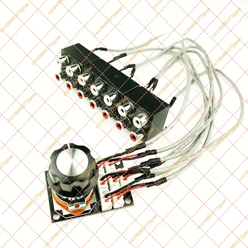 6-Channel RCA Audio Selector Switch, Dual-Channel Signal Router with Shielded Cable