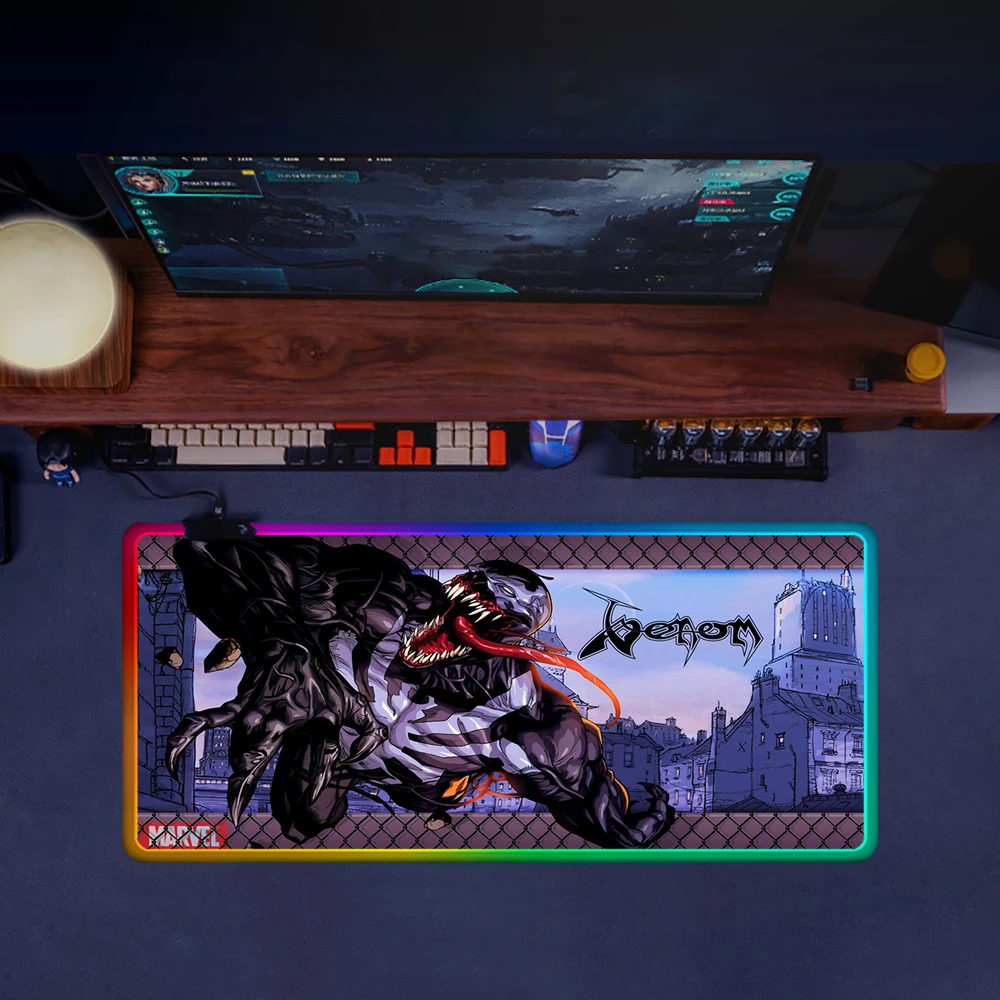 Imagem -01 - M-marvel-borracha Gaming Mouse Pad pc Gamer Teclado Mousepad Led Brilhante Mousepad Venenos de Super-herói Computador Mausepad m marvel borracha gaming mouse pad pc gamer teclado mousepad led brilhante mousepad venenos de super heroi computador mausepad 01