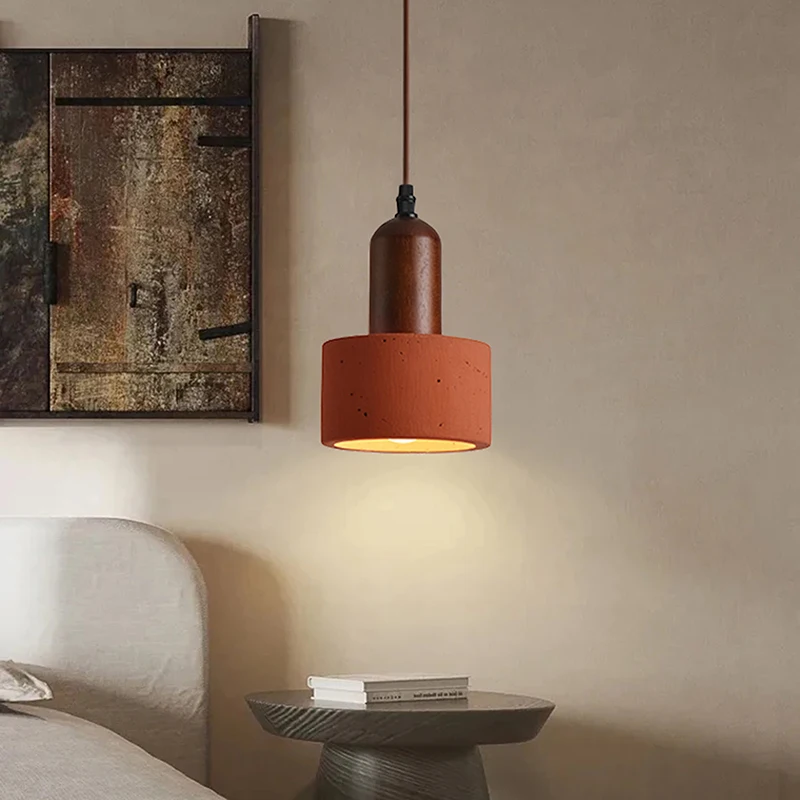 

Creative Circular Stone Interior Home Decoration Chandelier Modern Minimalism Coral Red Room Apartment Led Ceiling Pendant Light