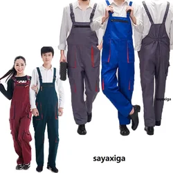 camici da lavoro Uniforme da lavoro uomo donna tuta da lavoro tuta da saldatura officina di riparazione auto pantaloni con cinturino meccanico abbigliamento taglie forti salopette