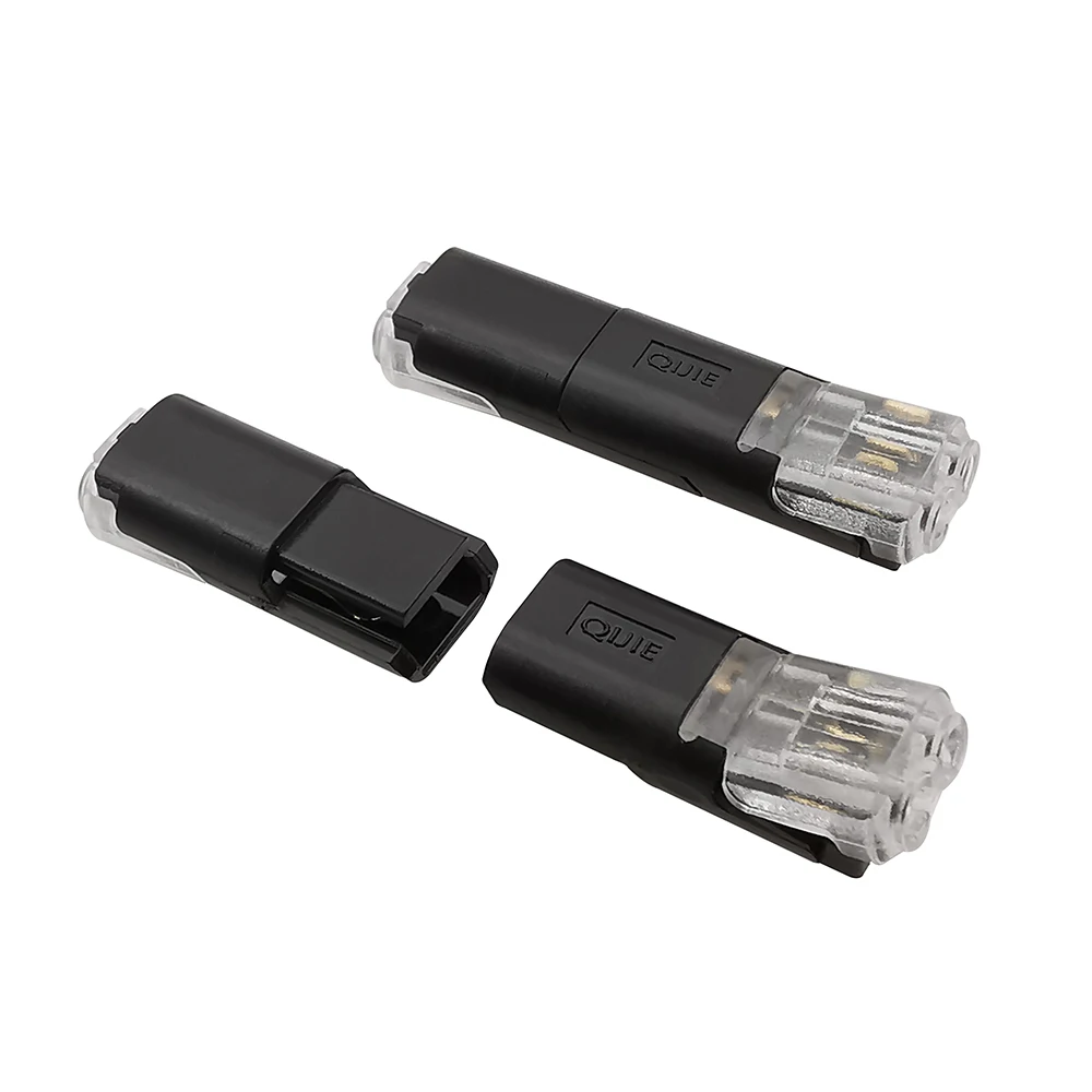 2/5/10 Pcs Quick Pluggable Wire Connector 2 Pin Splice Electrical Cable Crimp Terminals for LED Strip Wiring