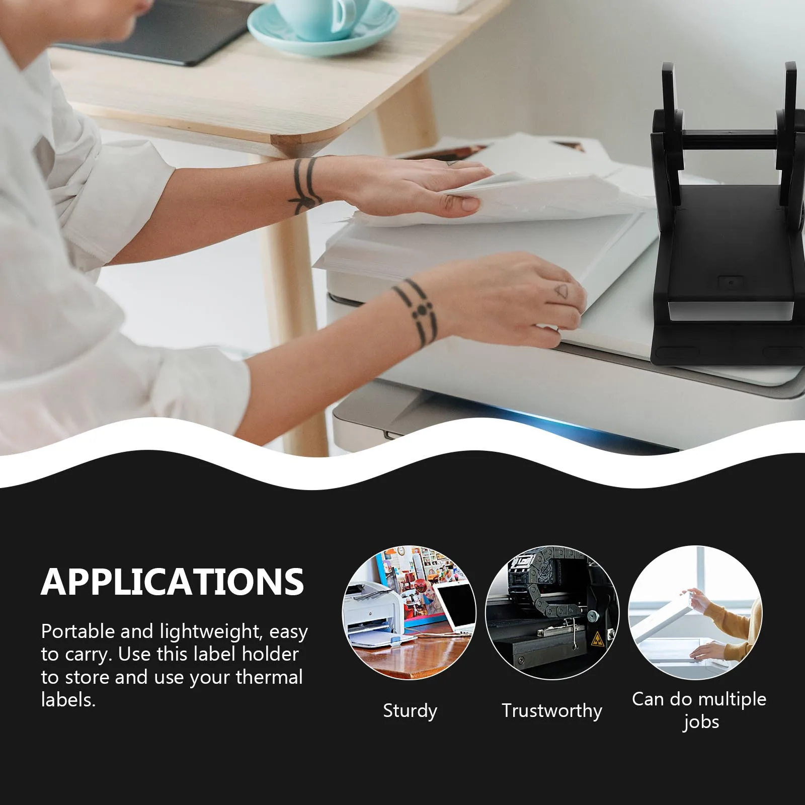 

1pc Thermal Label Holder External Rolls Printer Supplies Plastic Label Rack Lightweight Portable Manual Winding Machine