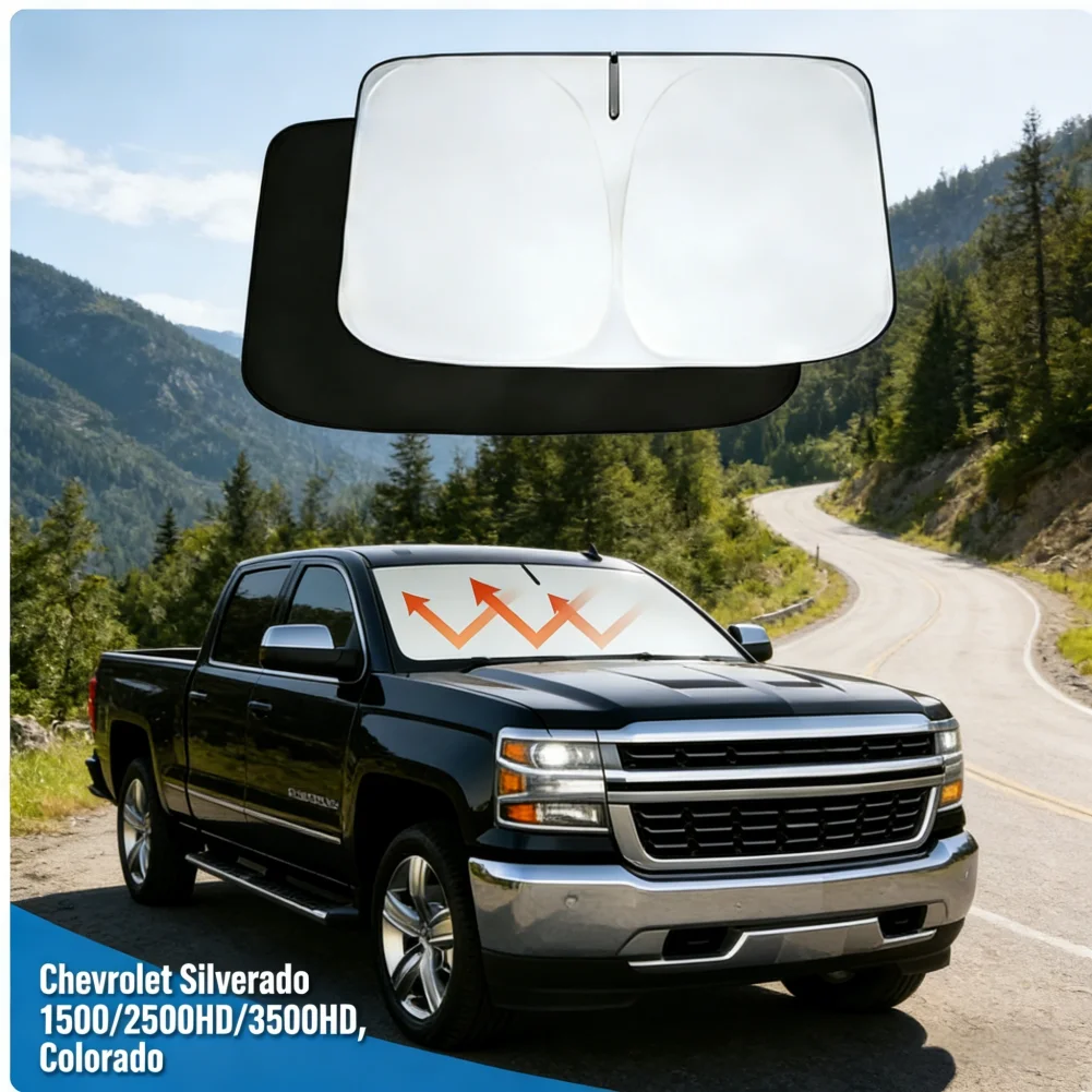 

Солнцезащитный козырек на лобовое стекло для Chevrolet Silverado 1500 2500HD 3500HD, складной, защищает от УФ-лучей