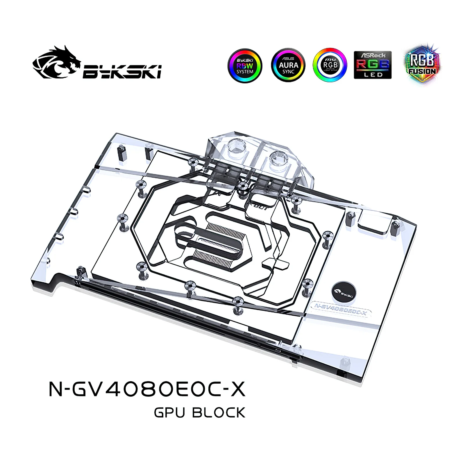Bykski Full Cover RGB GPU Water Cooling Block with Backplate for GIGA 4080 EAGLE N-GV4080EOC-X