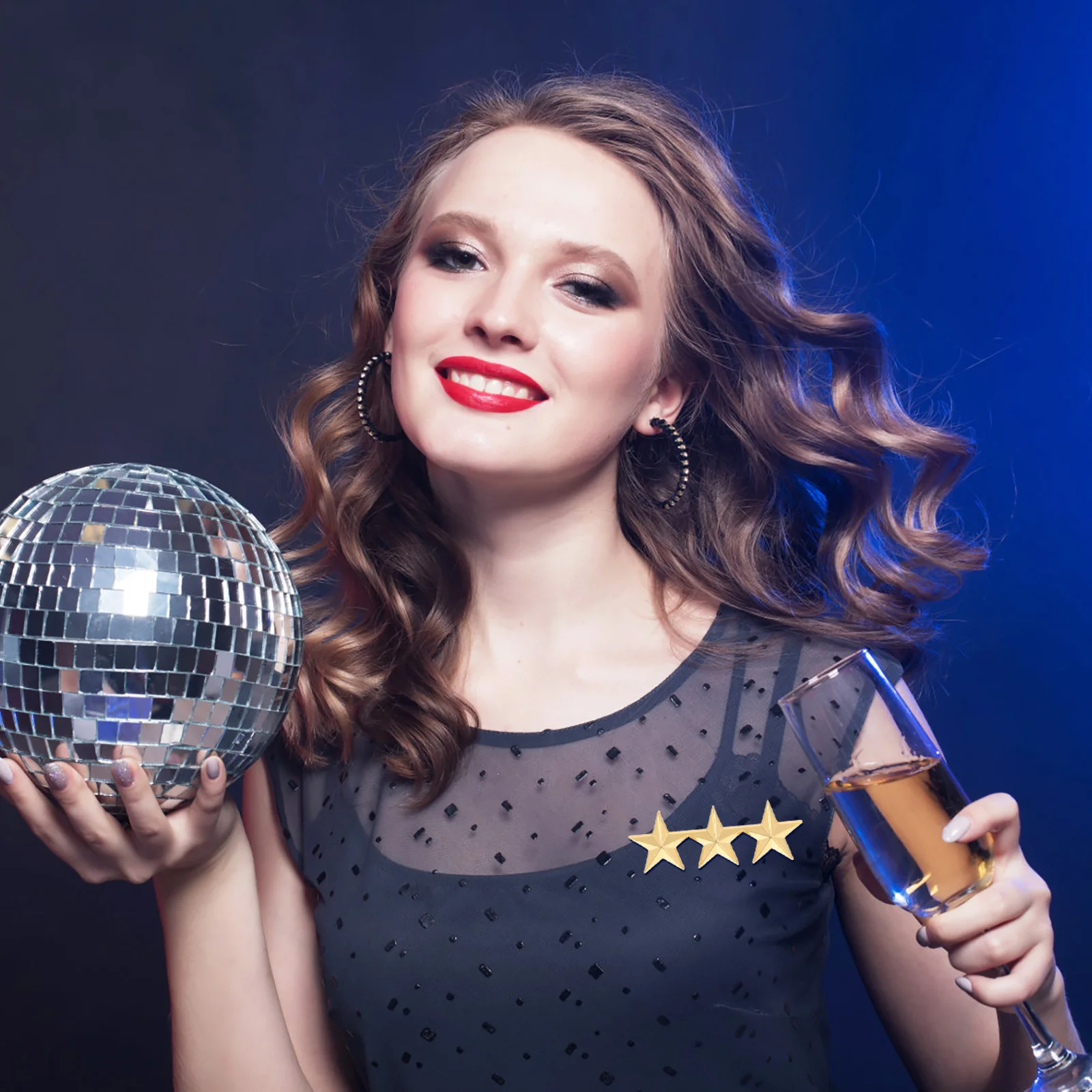 

12Pcs Pentagram Badge Premium Zinc Alloy Star Rating Badges Independence Day Gifts Star Badges Lapel Pins Pentagram Badge