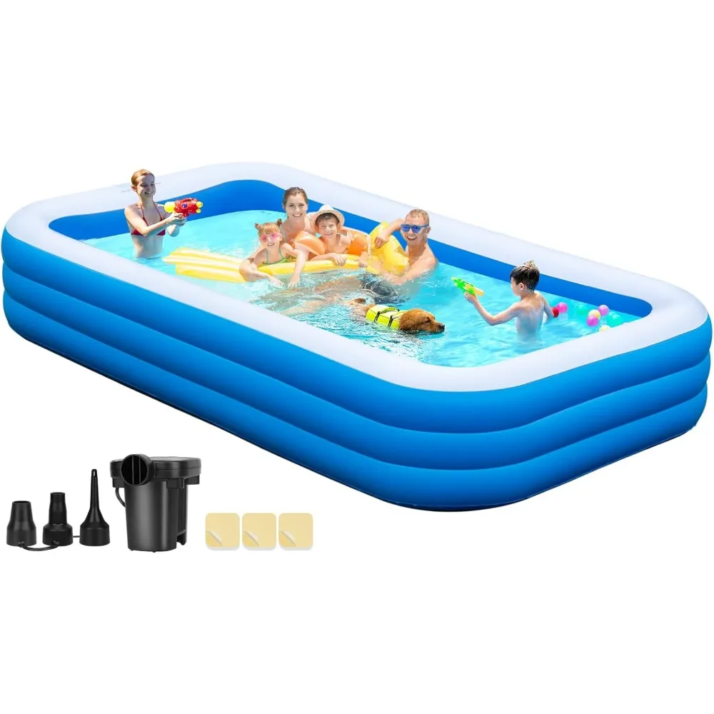 

Large Inflatable Pool with Pump, 130" x 72" x 22" Blow Up Pools for Adults and Childrens,Swimming Pool, Outdoor, Garden Backyard