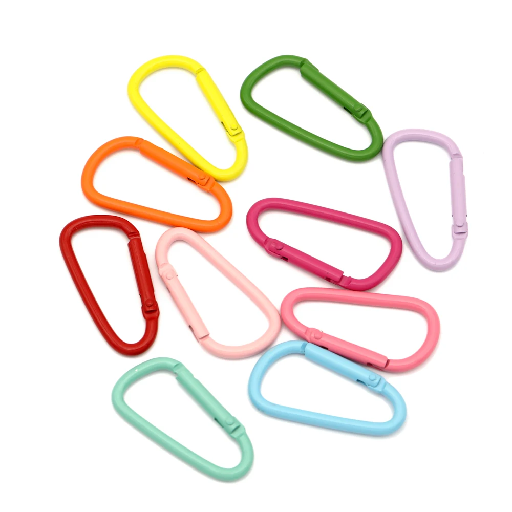 10pcs EDC Backpack Carabiner Keychain Outdoor Camping Hiking Aluminum Alloy D-ring Snap Clip Lock Buckle Hook Climbing Tools