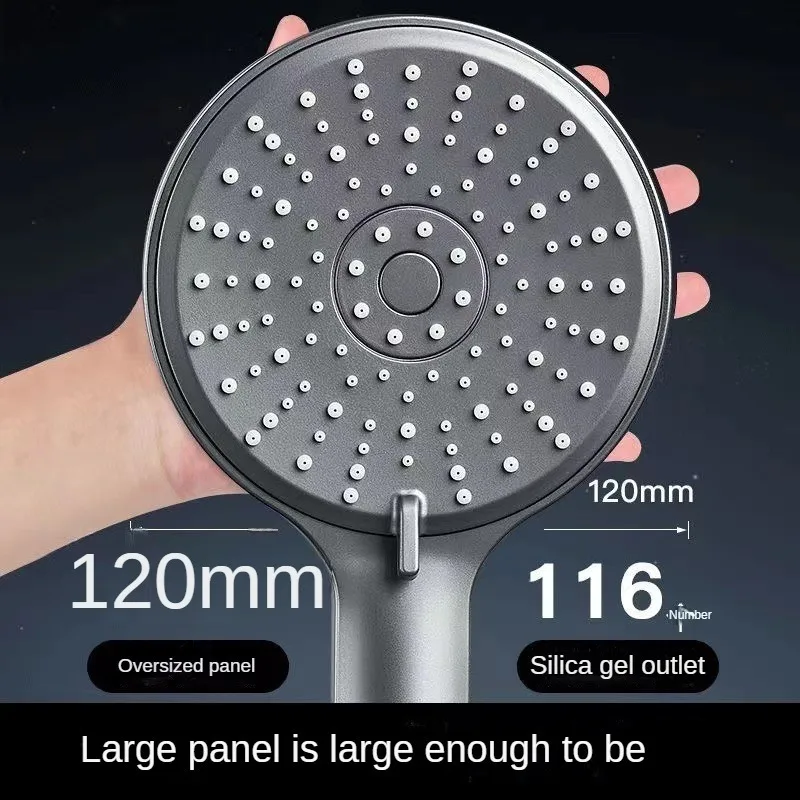 Large Panel Shower Head Pressurised Five-speed Adjustable Shower Bathroom Rain Shower Head Bathroom Shower Accessories view 4