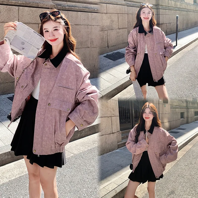 

Fashion Women Coat Autumn New Baseball Denim Coat