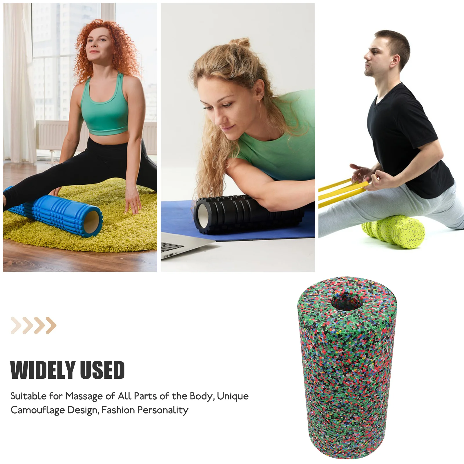 

Foam Roller Massager 30cm Camouflage Solid Stick for Back Leg Muscle Recovery Foam Roller For Back Portable Fitness Aid