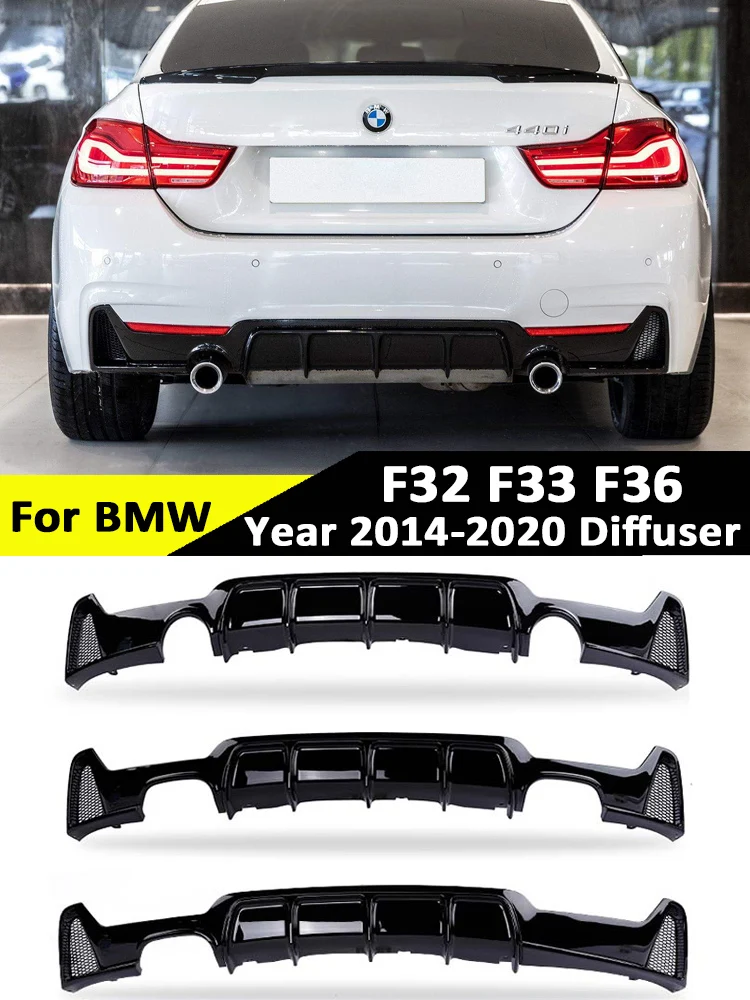 

Gloss Black M Sport Rear Bumper Diffuser Lip for BMW 4 Series F32 F33 F36 2014-2020 Carbon Fiber MP Body Kit Diffusor Facelift