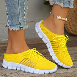 Summer Breathable Mesh Slippers for Women Lightweight Slip On Walking Shoes Woman Non Slip Casual Half Slippers Female Sneaker