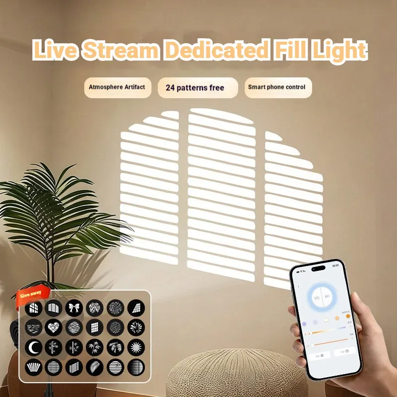 Spotlight Photography Light Art Pattern Projection Lamp for Photo Shooting Live Stream Atmosphere Lighting & Fill Light