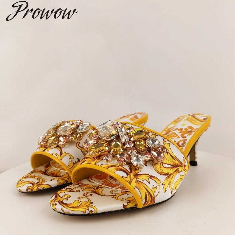 

Модные тапочки с принтом горный хрусталь и круглой головкой, женская обувь Zapatos Mujer