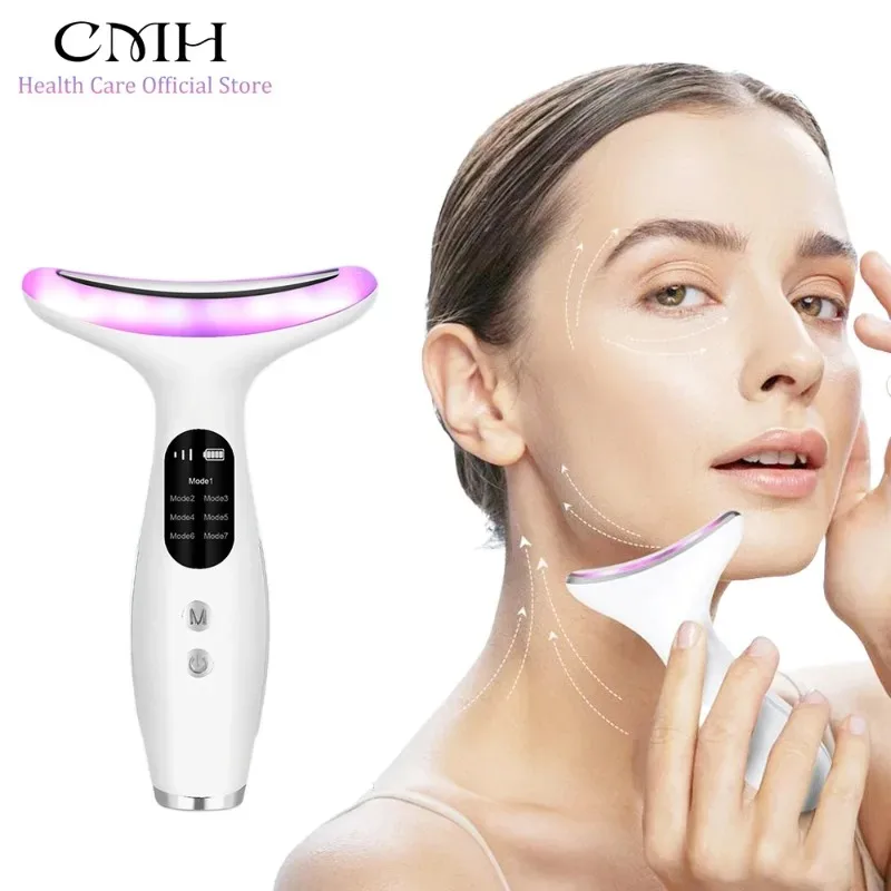 

7Color Neck Face Massager Facial Massager Tool for Skin Care at HomeVibrating Face Massager with ThermalsGalvanic Machines Black