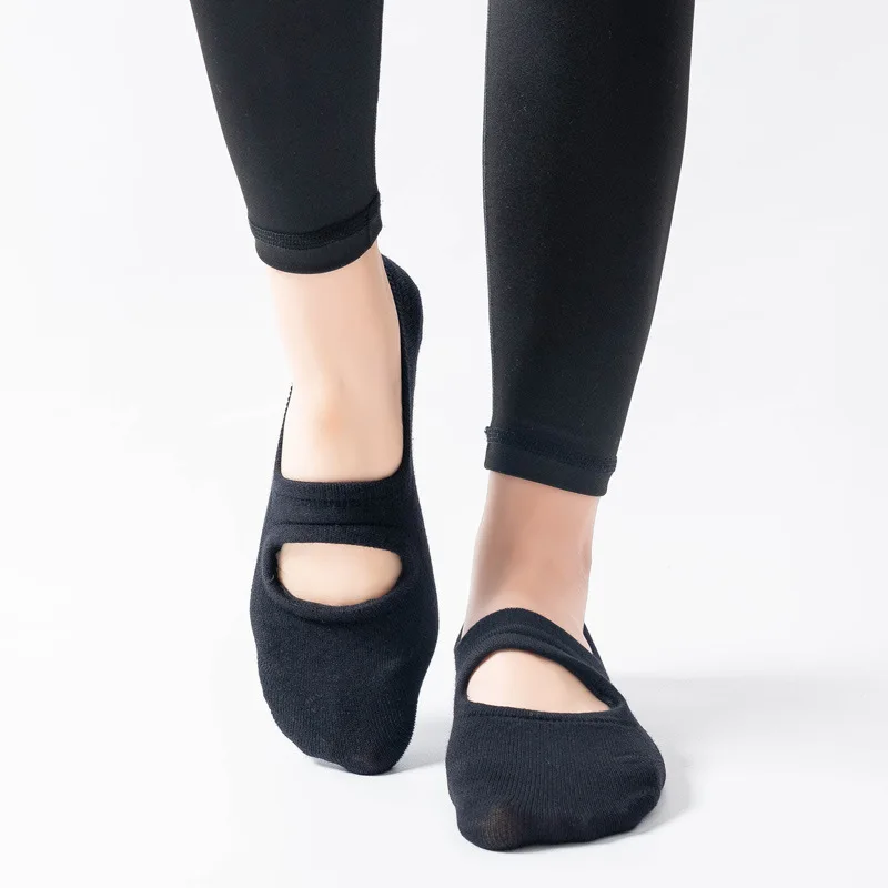 High Quality Women Yoga Socks Anti-Slip Breathable Backless Pilates Socks Ankle Ladies Ballet Dance Sports Socks for Fitness Gym image 3