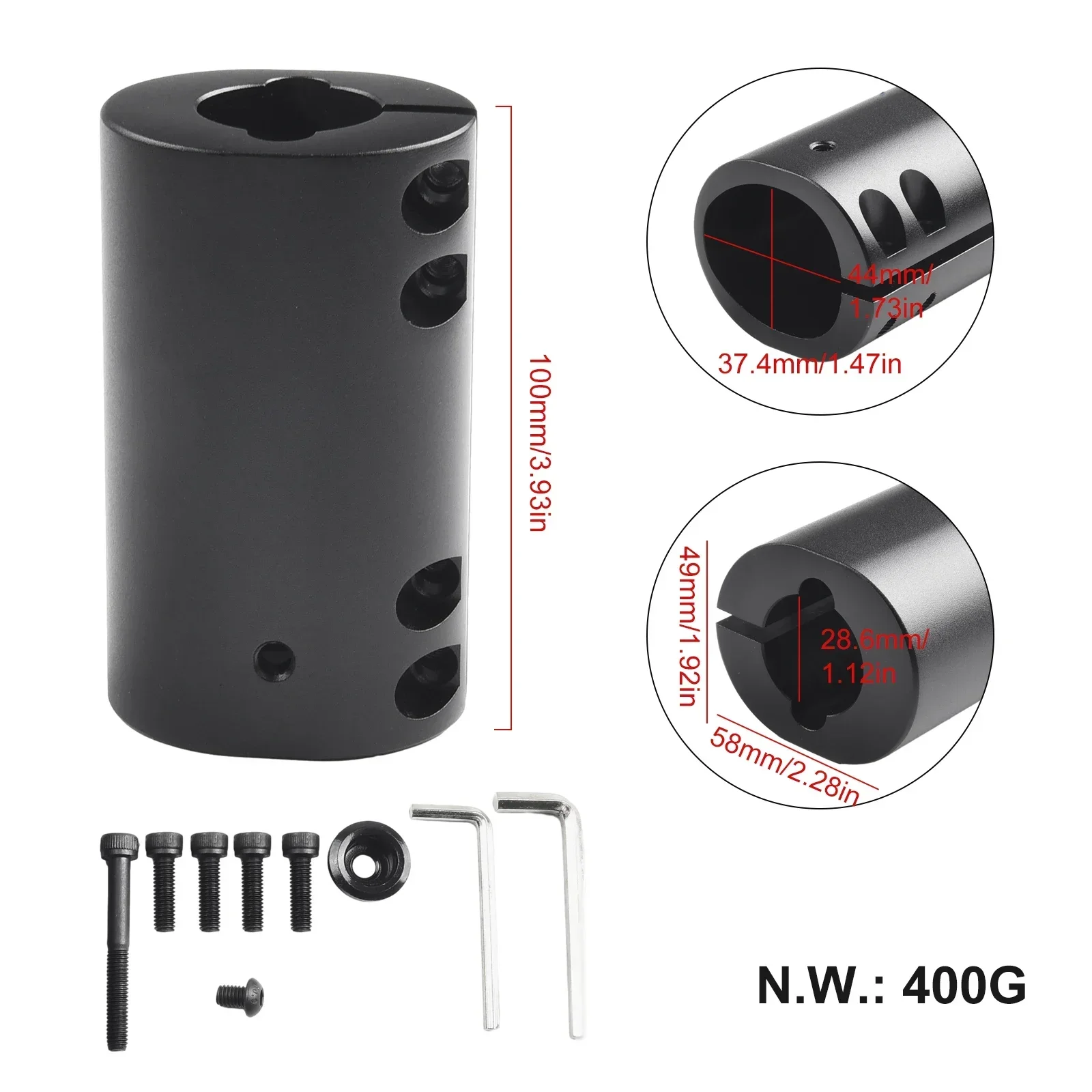 For Ninebot Max G30 Electric Scooter Rugged Folder Aluminum Alloy Clamp Increases Vertical Stem Sturdiness 100*58mm Scooter Part