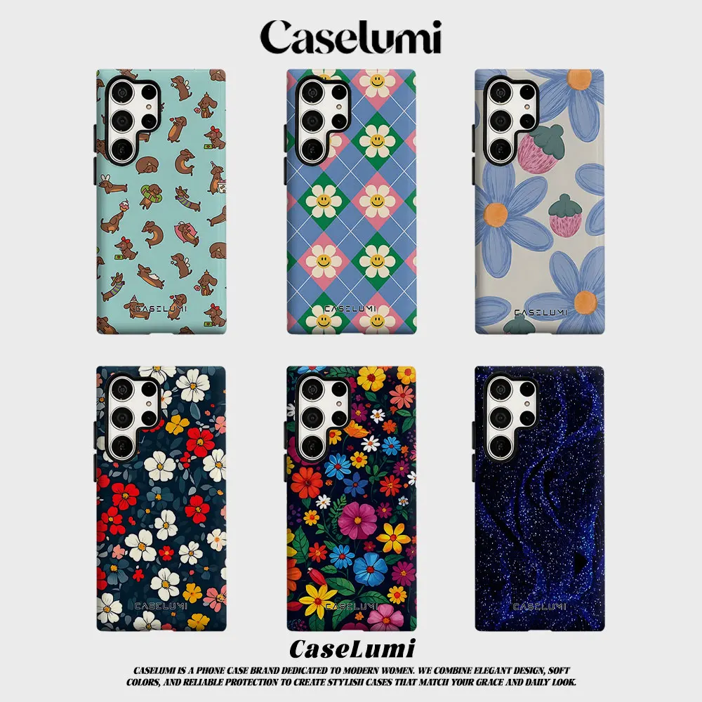 Dachshund For Samsung Galaxy Phone Case S23 S20 S25 FE S24 Plus S26 Ultra 2-IN-1 Shockproof Bumper Hard PC