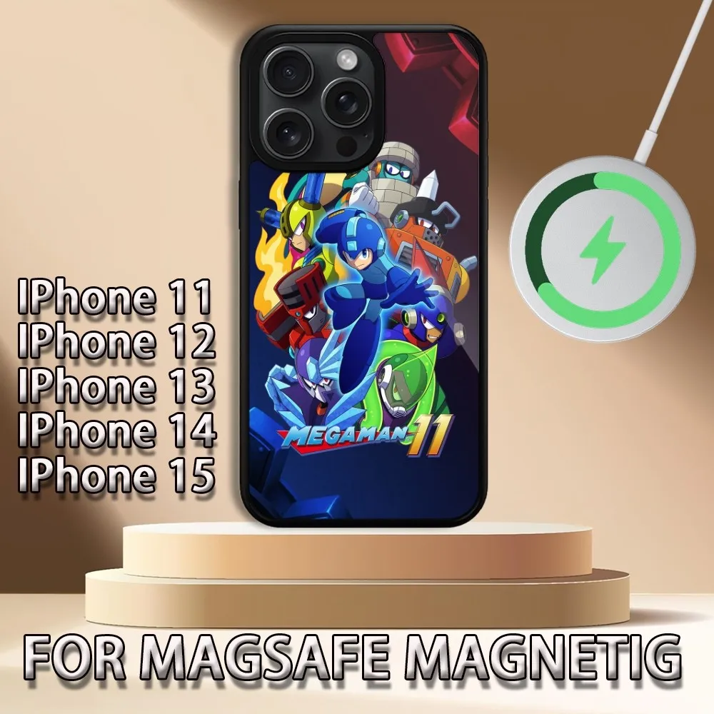 Game M-Mega Man 11  Phone Case For iPhone 15 14 13 12 11 Pro Max Plus Magsafe Magnetic Wireless Charging Cover