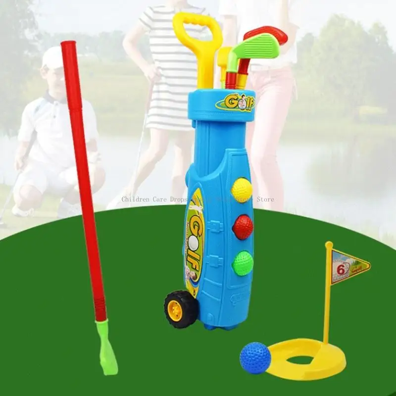 Conjunto interativo golfe júnior 9pcs clubes plásticos brinquedos bola para crianças diversão