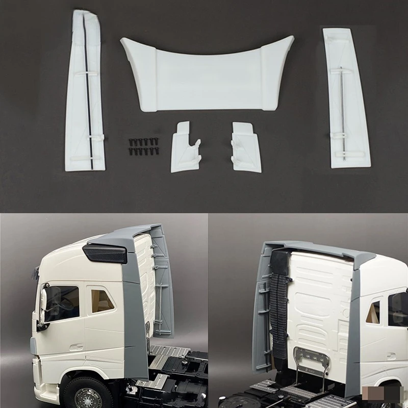 Tail Spoiler Upgrade For 1/14 Tamiya Tractor Trucks Volvo Fh16 750 56360 Rc Car Simulation Parts