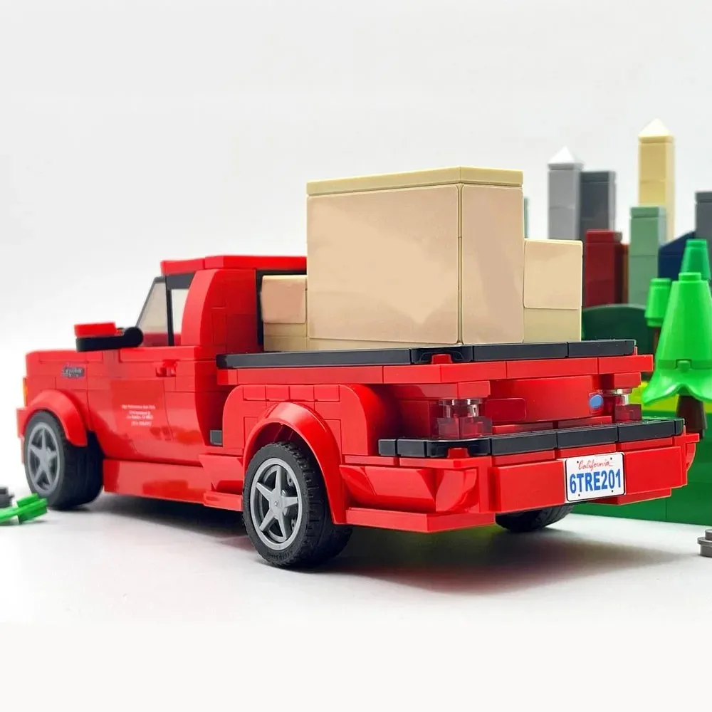 poladeer 362PCS F-150 Lightning champion series DIY racing car custom assembled building blocks educational toys ornaments gift