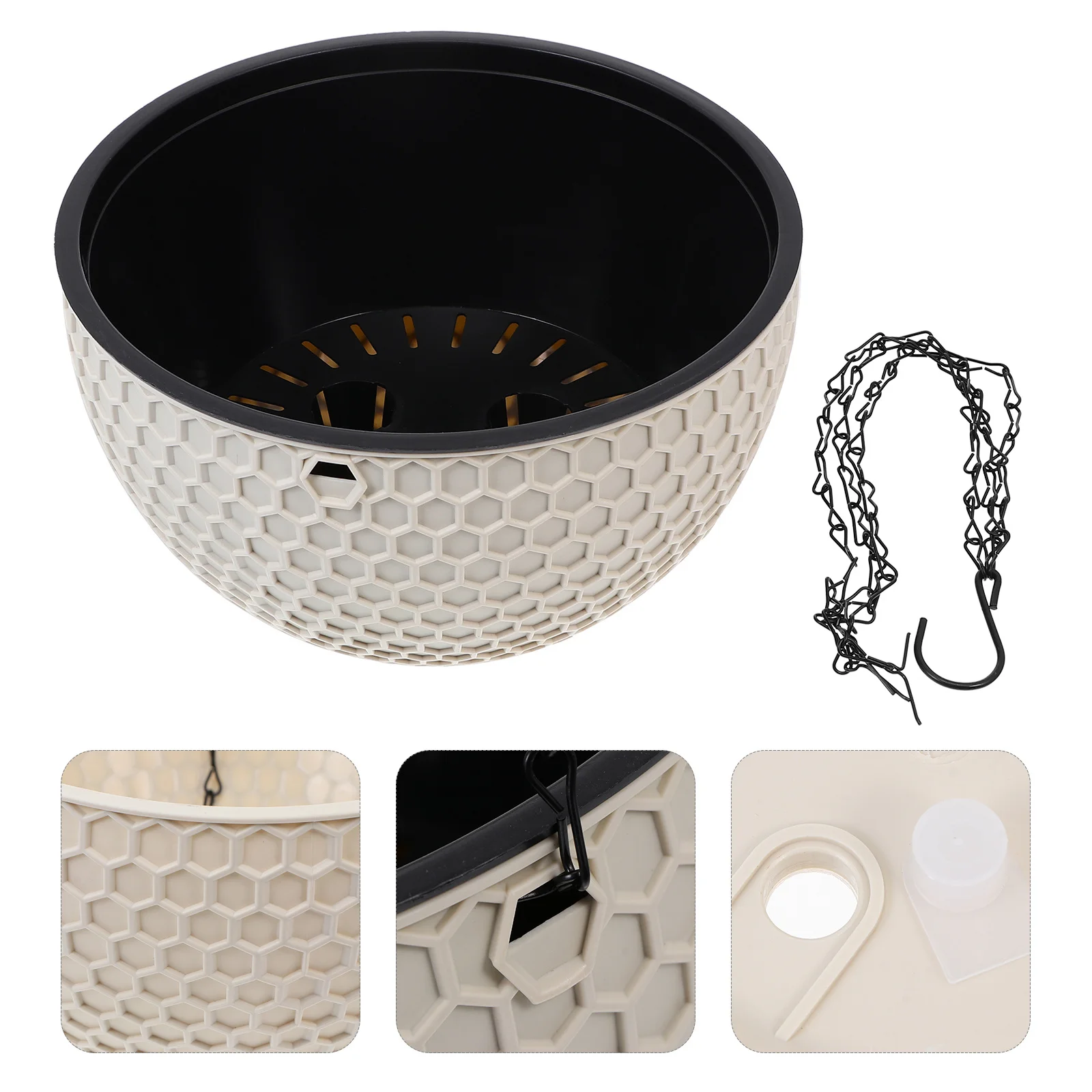 

1Pcs Hanging Flowerpot Decorative Plant Pot Modern Elegant Balcony Garden Planter Durable Space Saving Home Gardening Container