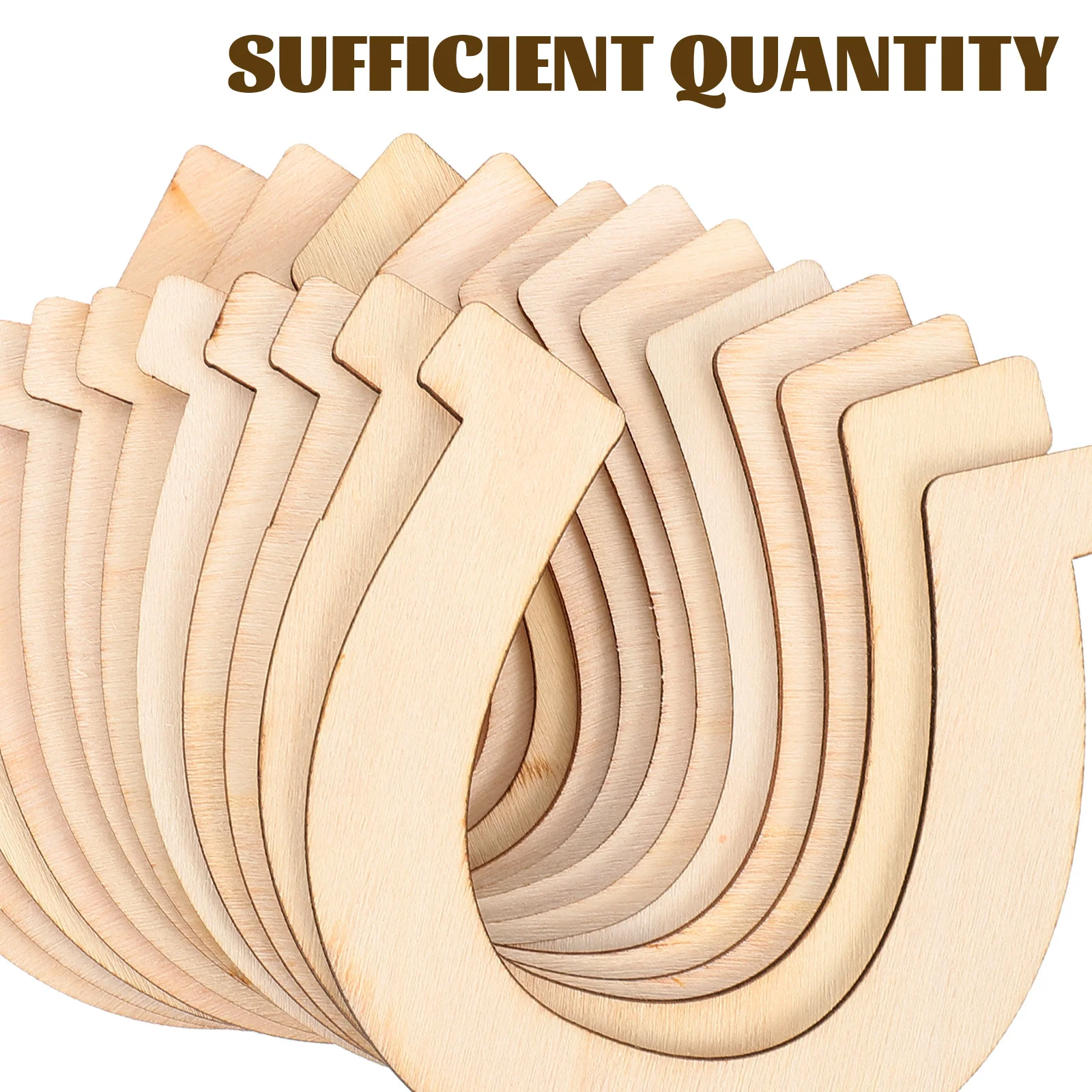 

48pcs Diy Wooden Horseshoe Cutouts Unfinished Wood Slices For Kids Painting Graffiti Craft Handmade Decor Handicrafts Sewing