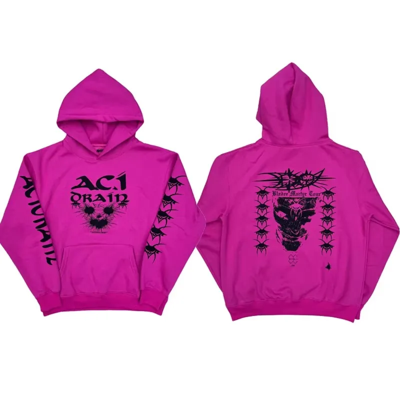 

Новые мужские толстовки с капюшоном Drain Gang Bladee ACID RAIN MARTYR TOUR, вельветовые, хлопковые, из плотного флиса, US E214