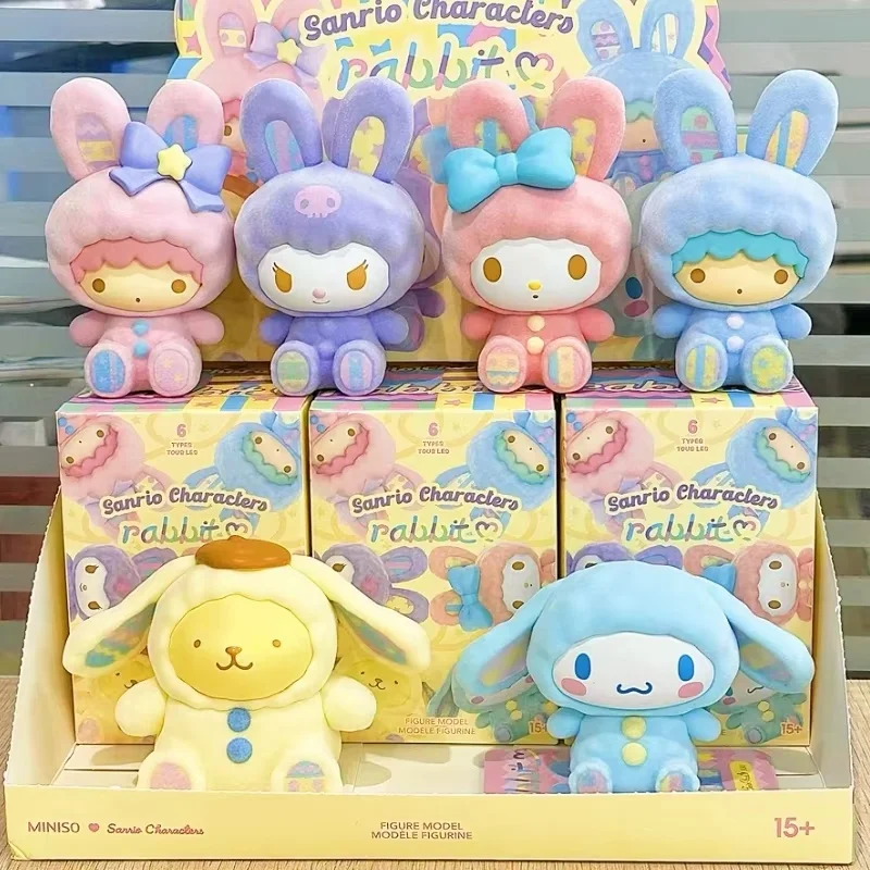 Original Sanrio Rabbit Series Blind Box Cinnamoroll/Kurumi Trend Toy Mini Figure Room Decoration Model Birthday Gift Model