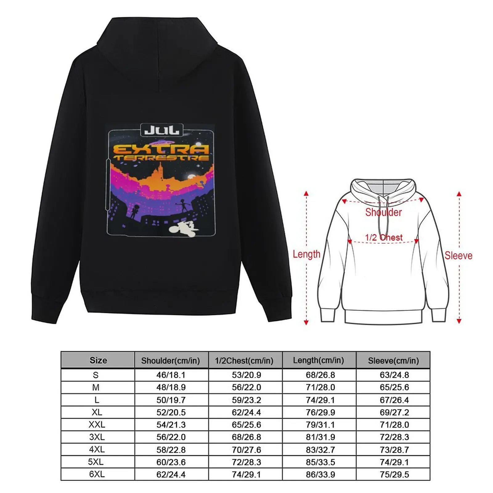 Extraterrestrial Jul shop Hoodie mens clothes korean style clothes male clothes anime clothing new in hoodies & sweat-shirt