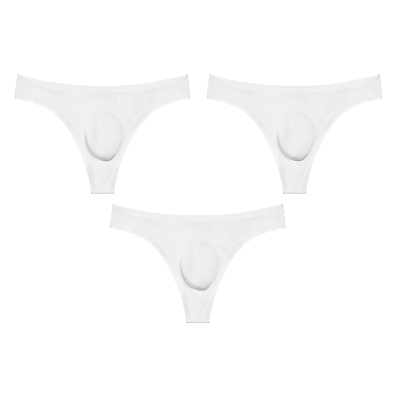 3pcs Men's Comfortable and Stylish Fitted New Arrivals Lightweight Quick-Dry 3D Molded T-Back Briefs