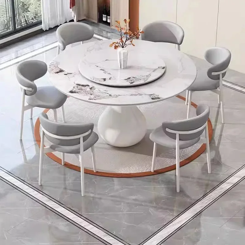 

Marble Coffee Table Round Garden Desk Turntable Kitchen Dining Table Set Modern Center Salon Mesa Redonda Luxury Furniture