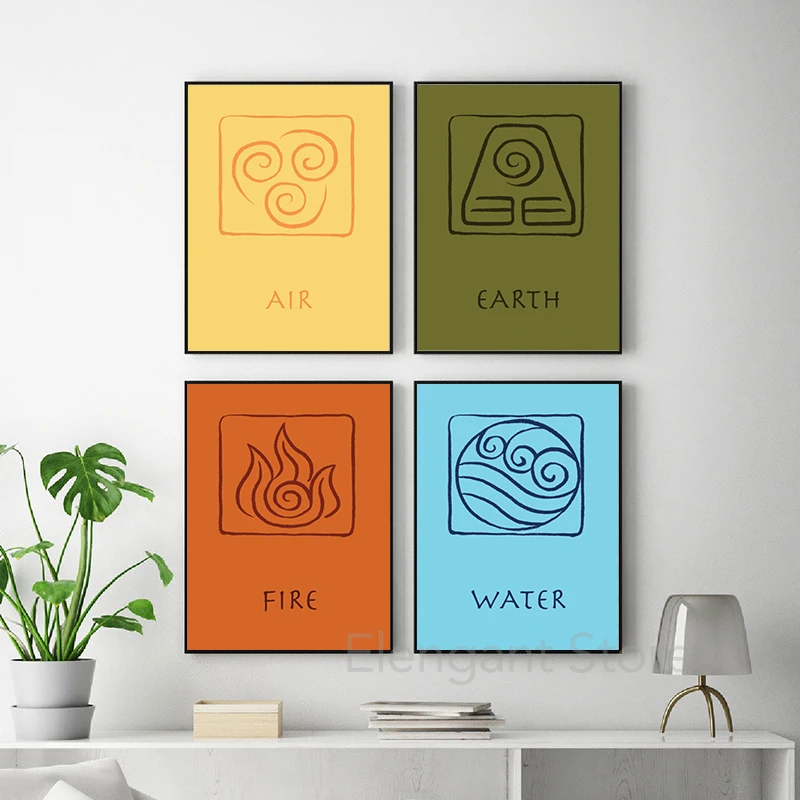 Avatar The Last Airbender Poster Avatar Wall Art Canvas Painting Minimalist Art Poster Wall Picture Living Room Bedroom Decor