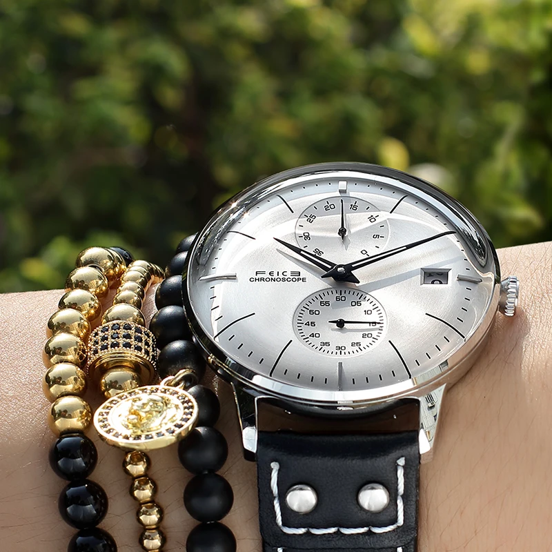 FEICE ساعة ميكانيكية أوتوماتيكية للرجال 35 ساعة احتياطي الطاقة باوهاوس ساعات مقاوم للماء مرآة مقببة ساعة عادية FM212 #2