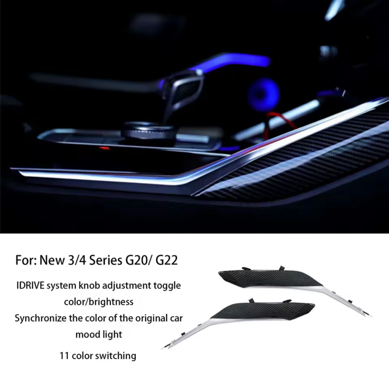 For BMW 3 Series F30 F32 G28 central control saddle atmosphere decorative light lamp inside 11 color LED environment lights