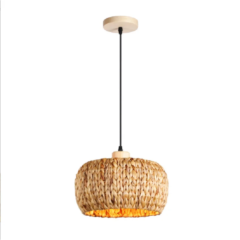 Handwoven Banana Tree Bark Pendant Lamp, Pure Natural And Eco-friendly Led Light For Hotels, Cafes, Restaurants, And Living Room