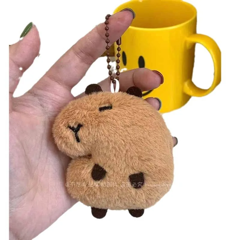 Niedliches weiches Plüschtier, Capybara-Plüschtier, Quietschspielzeug, Cartoon-Taschenanhänger, Schlüsselanhänger, Rucksack, Auto, Tasche, Schlüsselanhänger