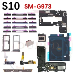 Charging Port Loudspeaker Earpiece Fingerprint Sensor Signal Power Volume Button Flex Cable For Samsung S10 G973 SIM Card Tray