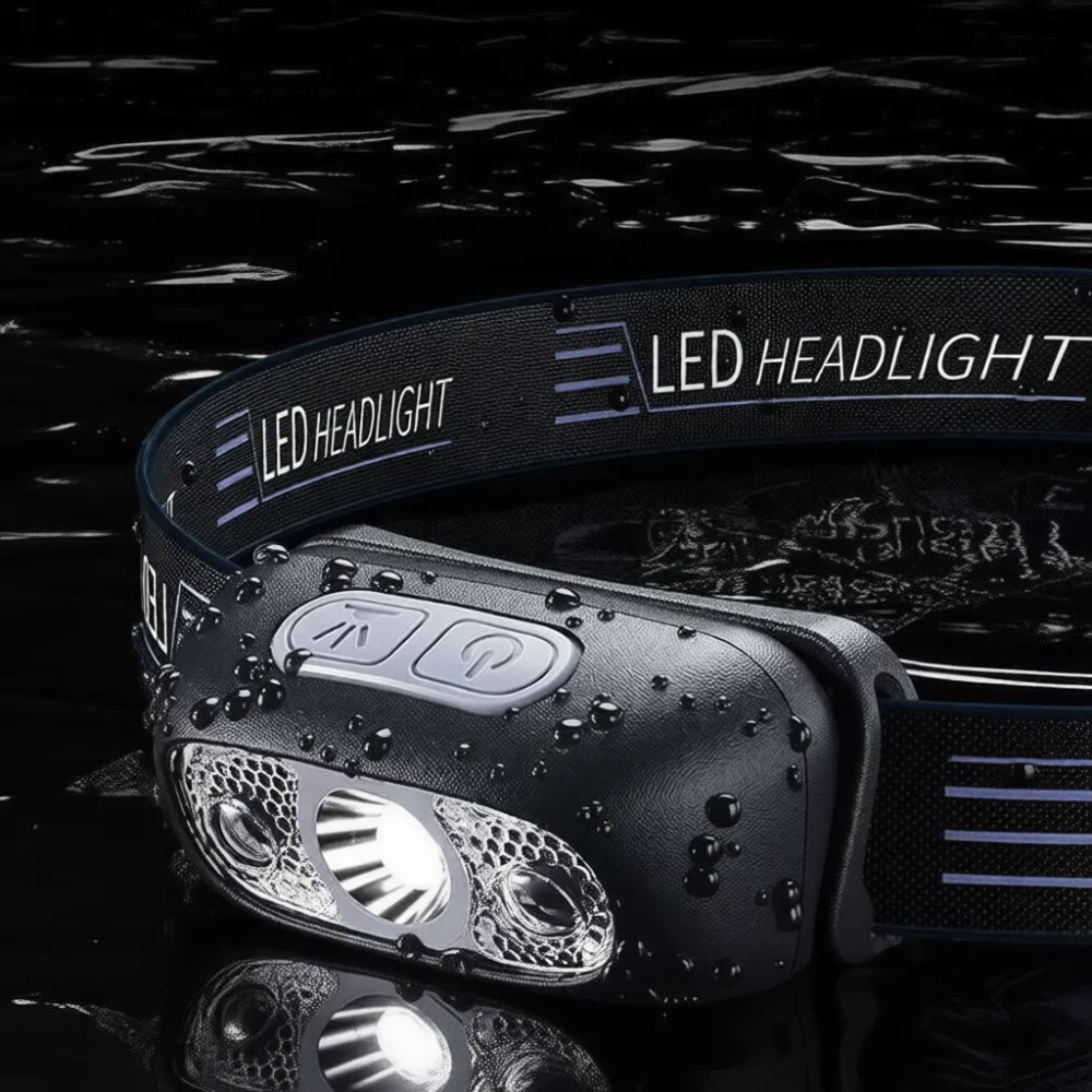 Headlamp Tactical Bright - Легкий светодиодный налобный фонарь с датчиком