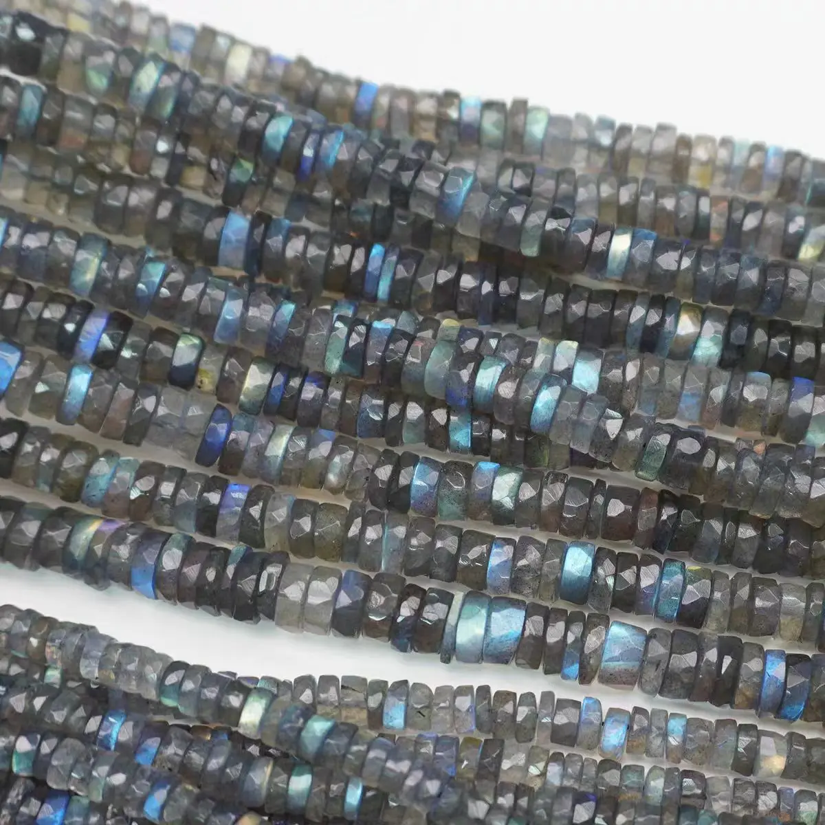 

Labradorite faceted roundelle wholesale for DIY jewelry necklace 38cm LOOSE BEADS