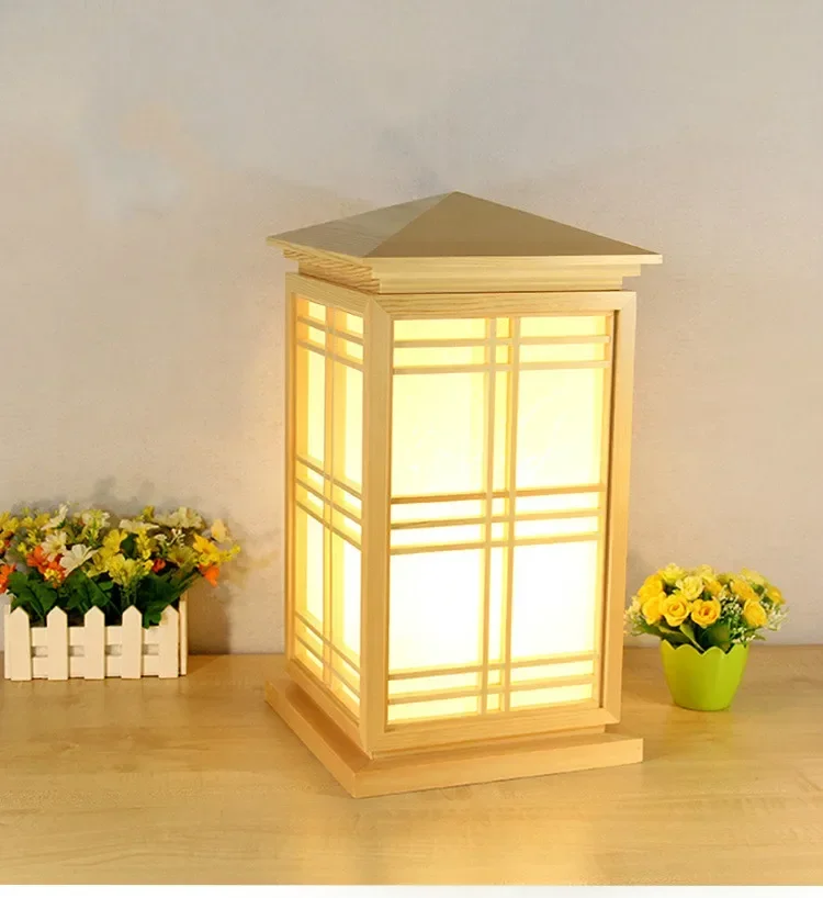 

Japanese table lamp tatami wooden floor lamp bedside dining table lamp corridor