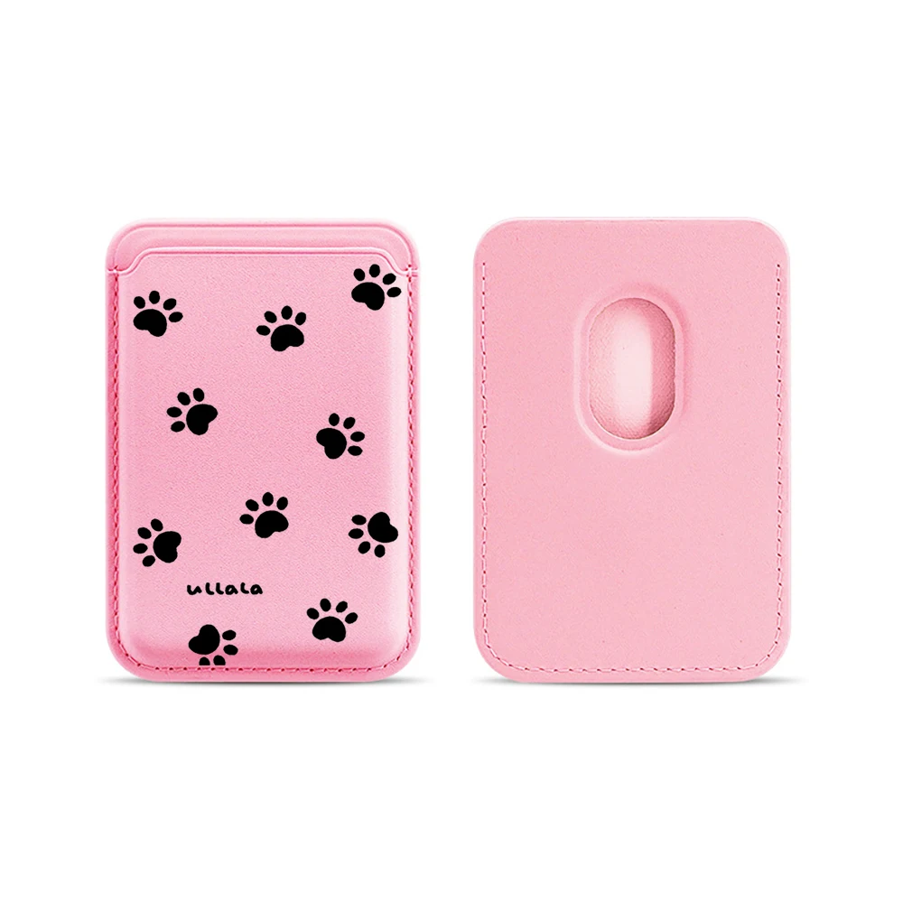 Katzen- und Hundepfoten-Leder-Kartenetui Handyhülle Kartenhalter für Magnetische Hülle Geeignet für alle iPhone Magsafe Karten-Handy-Rückseiten-Taschen – Detail 18
