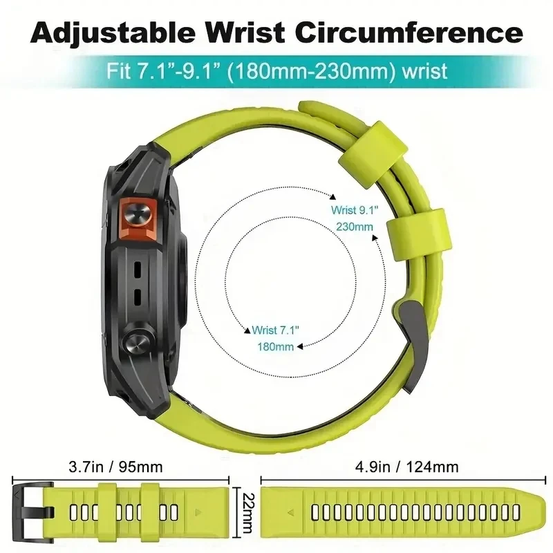 Ремешок для наручных часов Quickfit, силиконовый браслет для Garmin Fenix 7 7X 6 6X Pro 5X 5 Plus 3HR EPIX, 26 22 мм