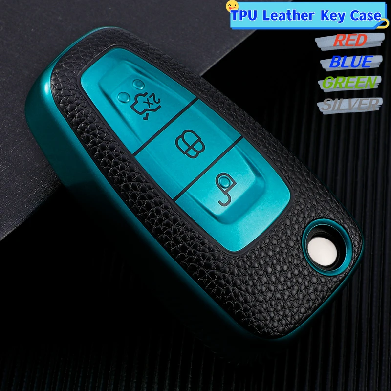 Auto Key Holder Leather TPU Car Key Case Cover For Ford Ranger C-Max S-Max Focus Galaxy Mondeo Transit Tourneo Custom