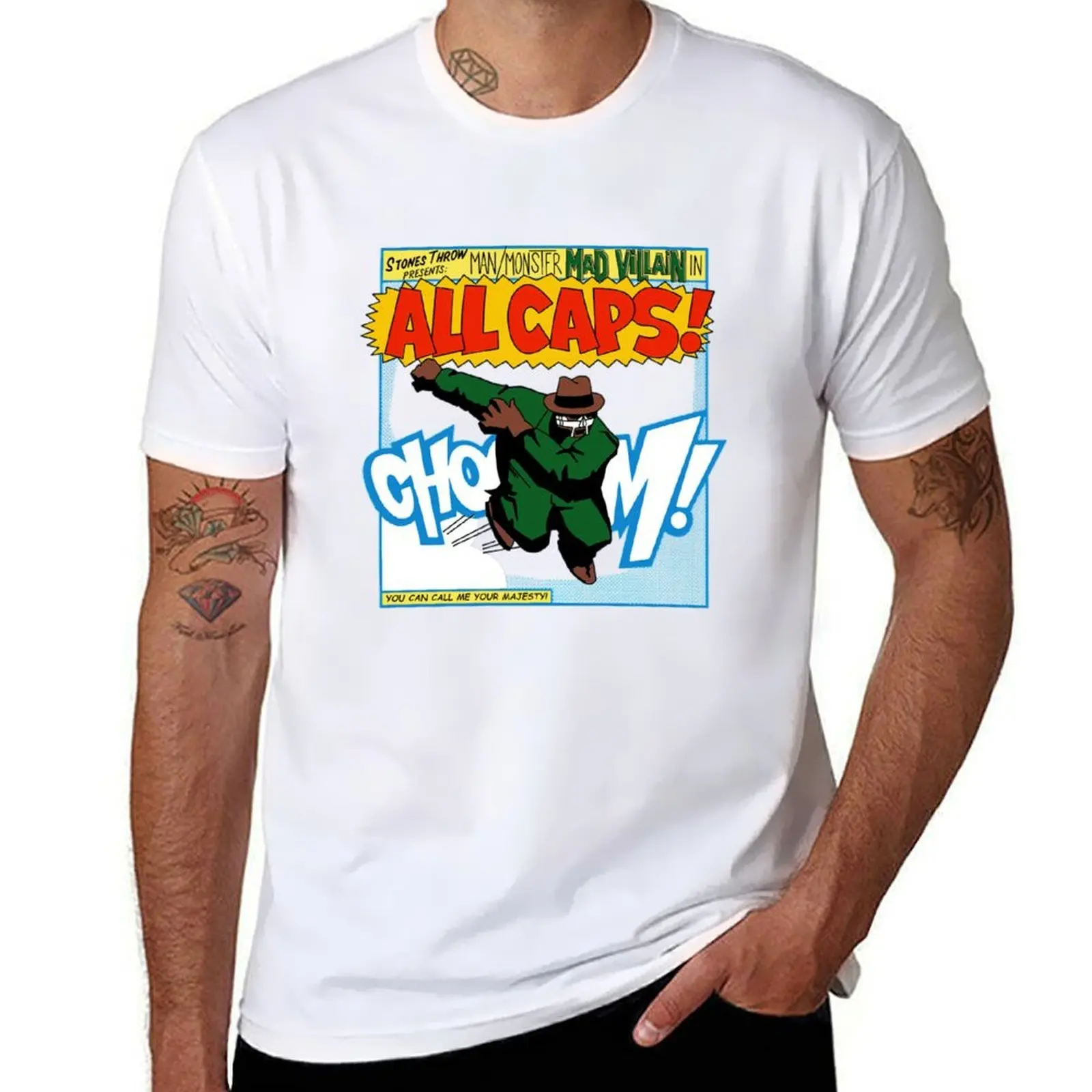 

Mf Doom mf doom all caps T-Shirt t shirts cotton 100% man t shirts for men casual T-Shirt