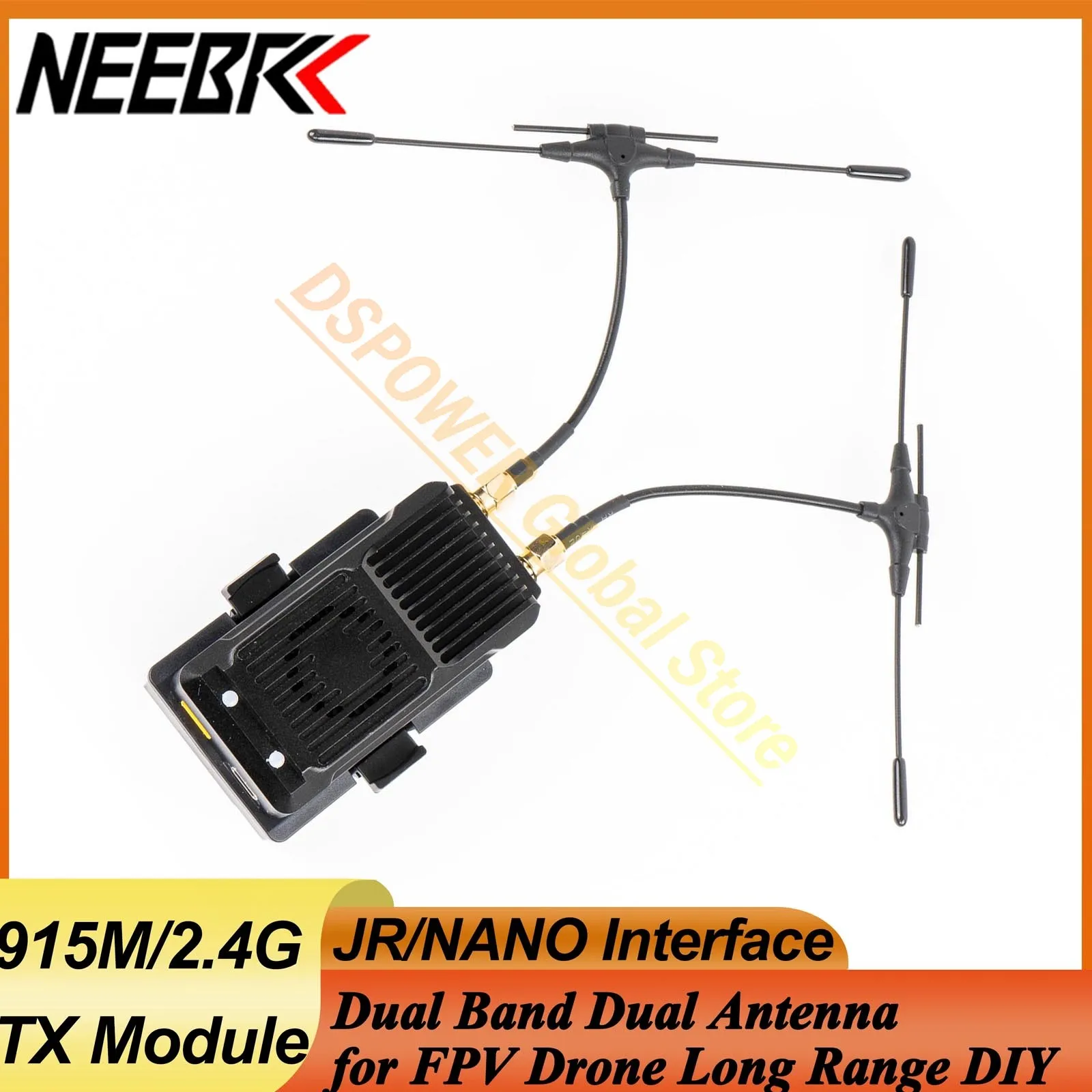 915MHz/2.4GHz ELRS Dual Antenna Dual Frequency Gemini TX Module JR/Nano Interface ExpressLRS for FPV Drone Quadcopter DIY Parts